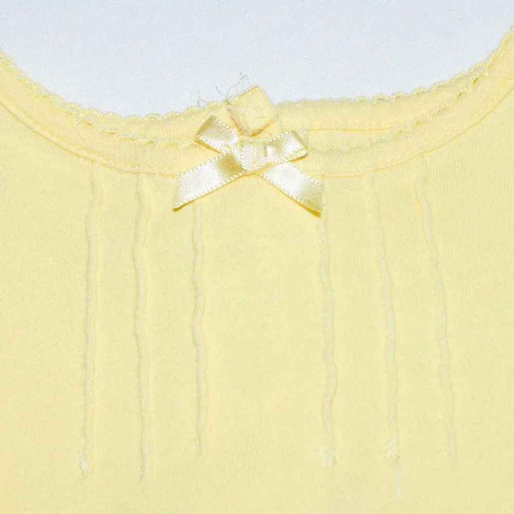 Carter's Light Yellow Romper/Onesie - 6-9 Months (19-21 lbs.)